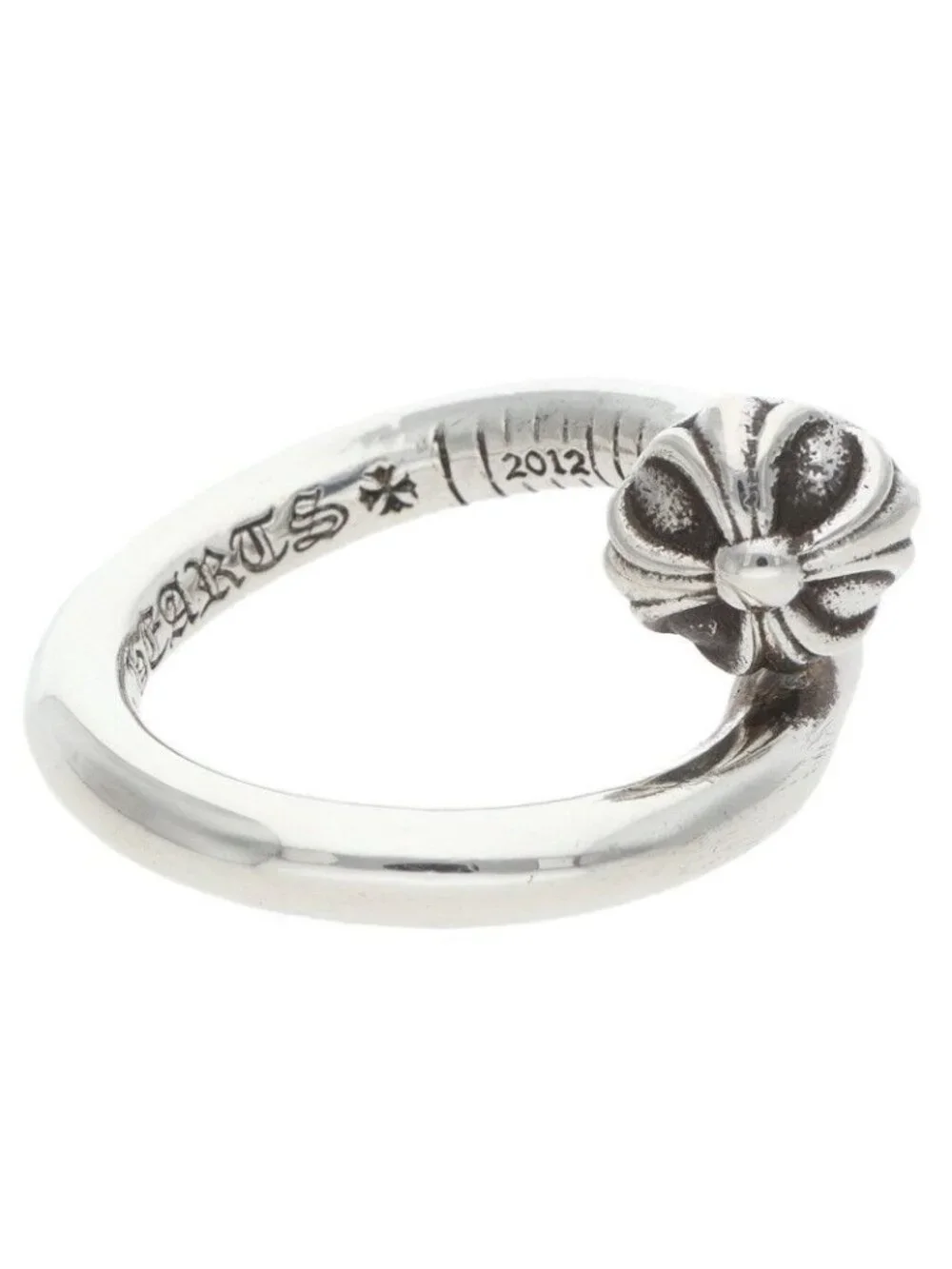 Chrome Hearts Nail Crsball Cross Ball Silver Ring